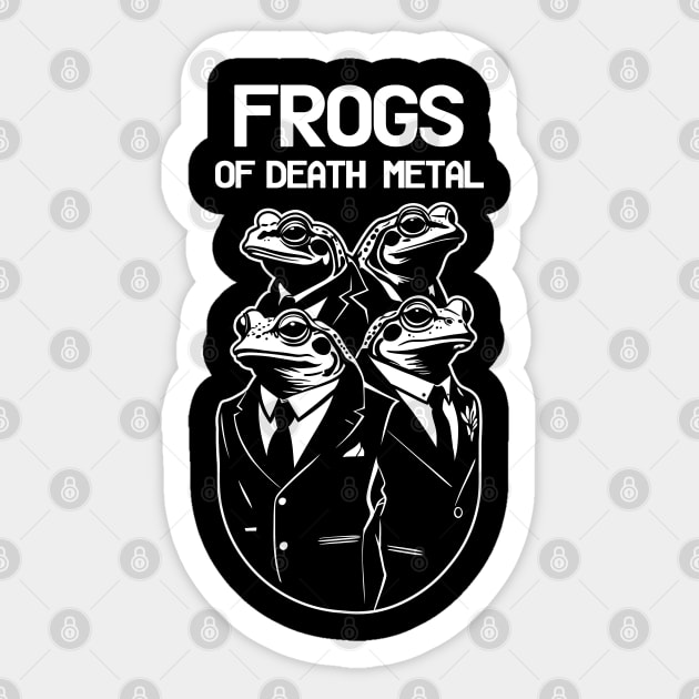 FROGS OF DEATH METAL Sticker by artslaves